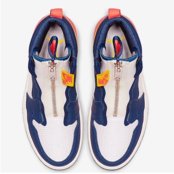 -Wmns Air Jordan 1 High Zip 'Blue Void Citron' - Picture 4 of 9